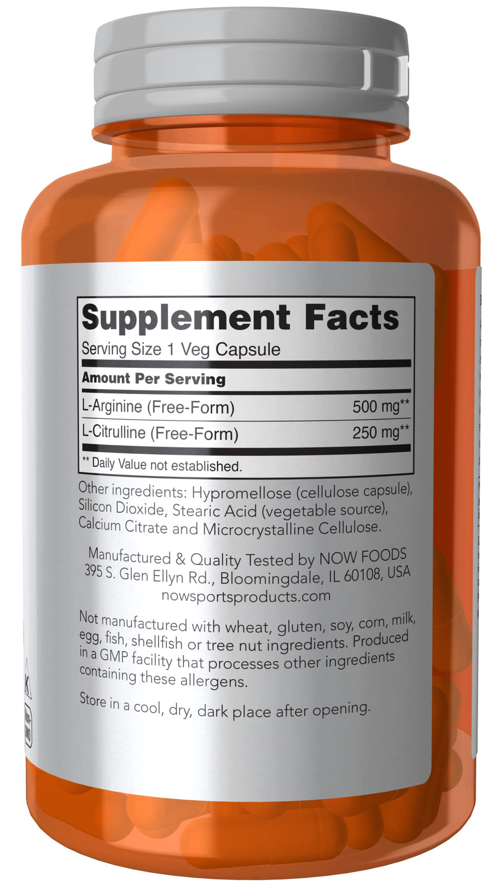 NOW Arginine & Citrulline, 500 mg & 250 mg, 120 Count