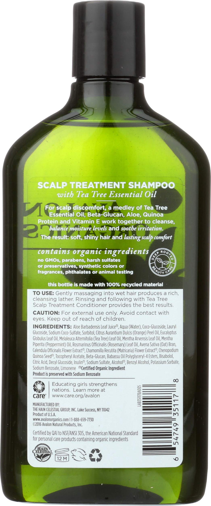 Avalon Organics Shampoo, Tea Tree Treatment, 11 fl oz