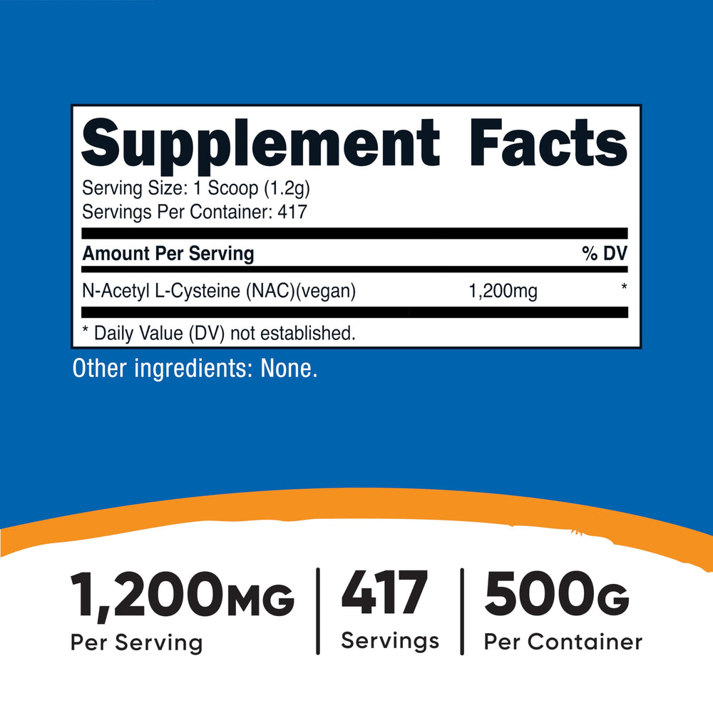 Nutricost N-Acetyl L-Cysteine Powder, 500 g