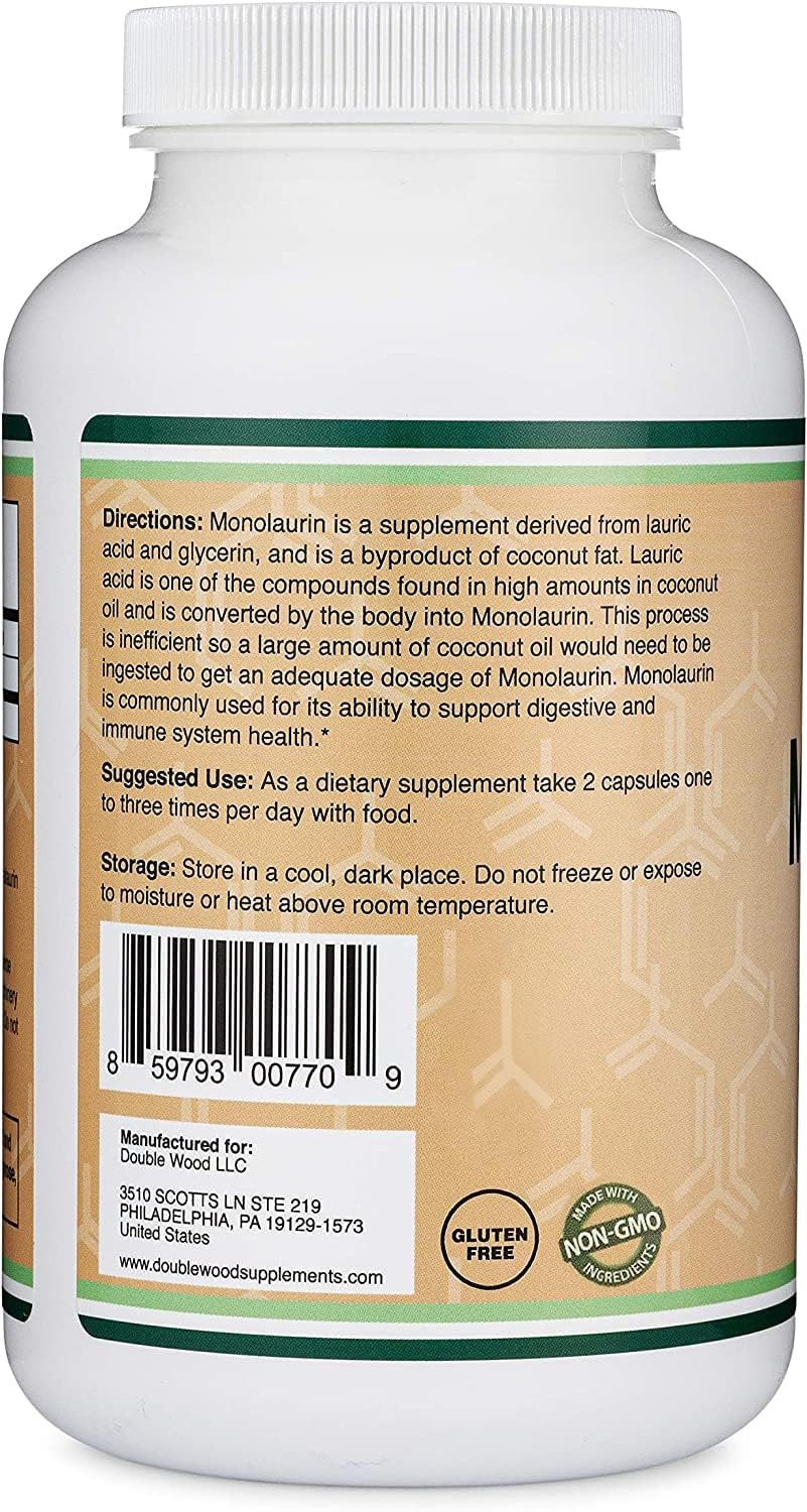 Double Wood Supplements Monolaurin 1000 mg, 210 Count