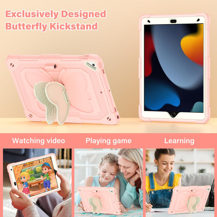 Hogenl iPad Case With Pencil Holder, Pink, 10.2 in