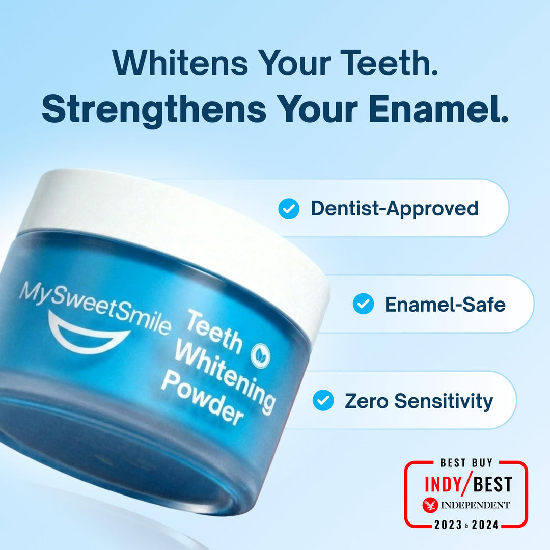 MySweetSmile Teeth Whitening Powder, Cool Mint, 6 Month Supply