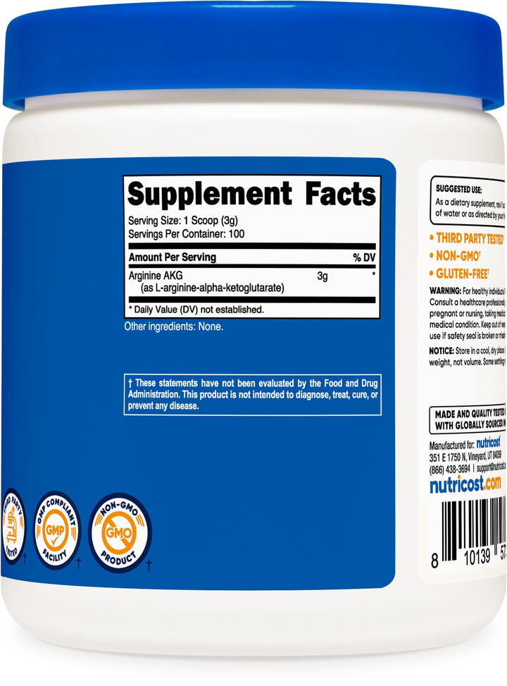 Nutricost Arginine AKG Powder, 300 g