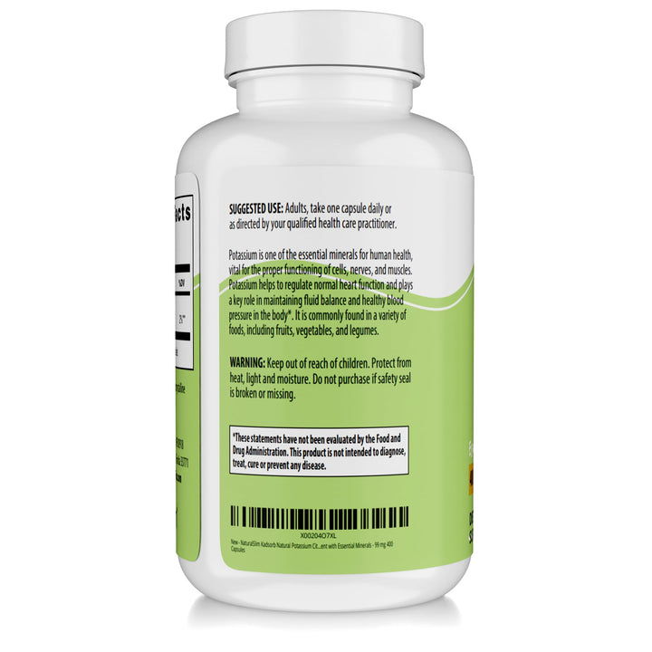 NaturalSlim Kadsorb Potassium Citrate Gluconate Supplement, 400 Count