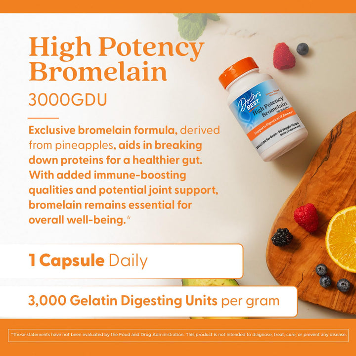 Doctor's BEST Bromelain, 500 mg, 90 Count