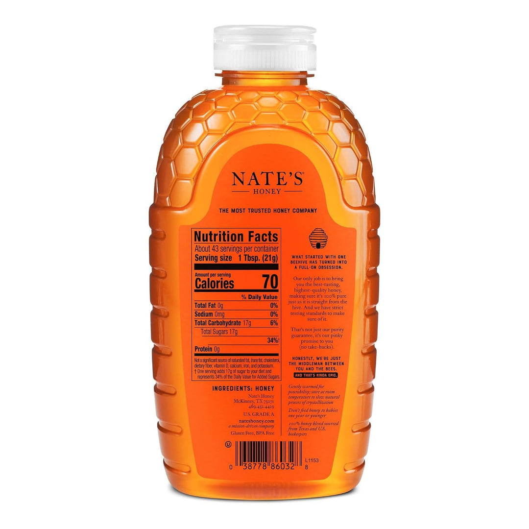 Nate's Honey Texas Honey, 32 oz
