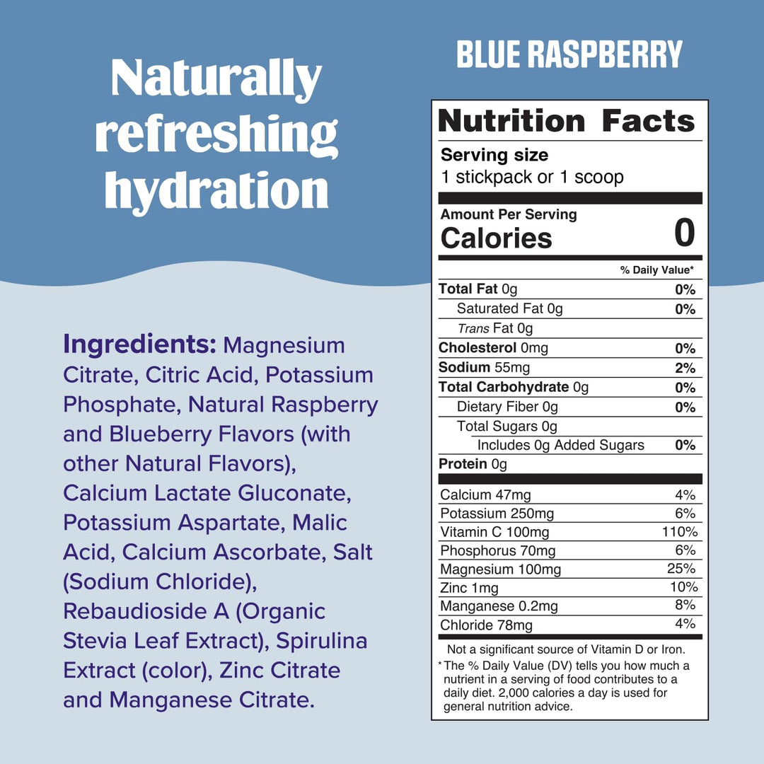 Ultima Replenisher Electrolytes Powder, Blue Raspberry, 30 Count