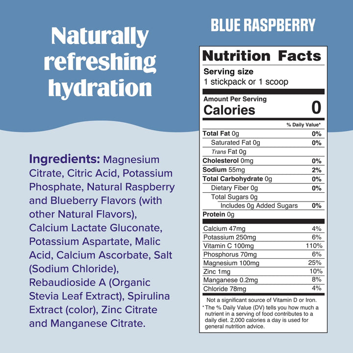 Ultima Replenisher Electrolytes Powder, Blue Raspberry, 30 Count