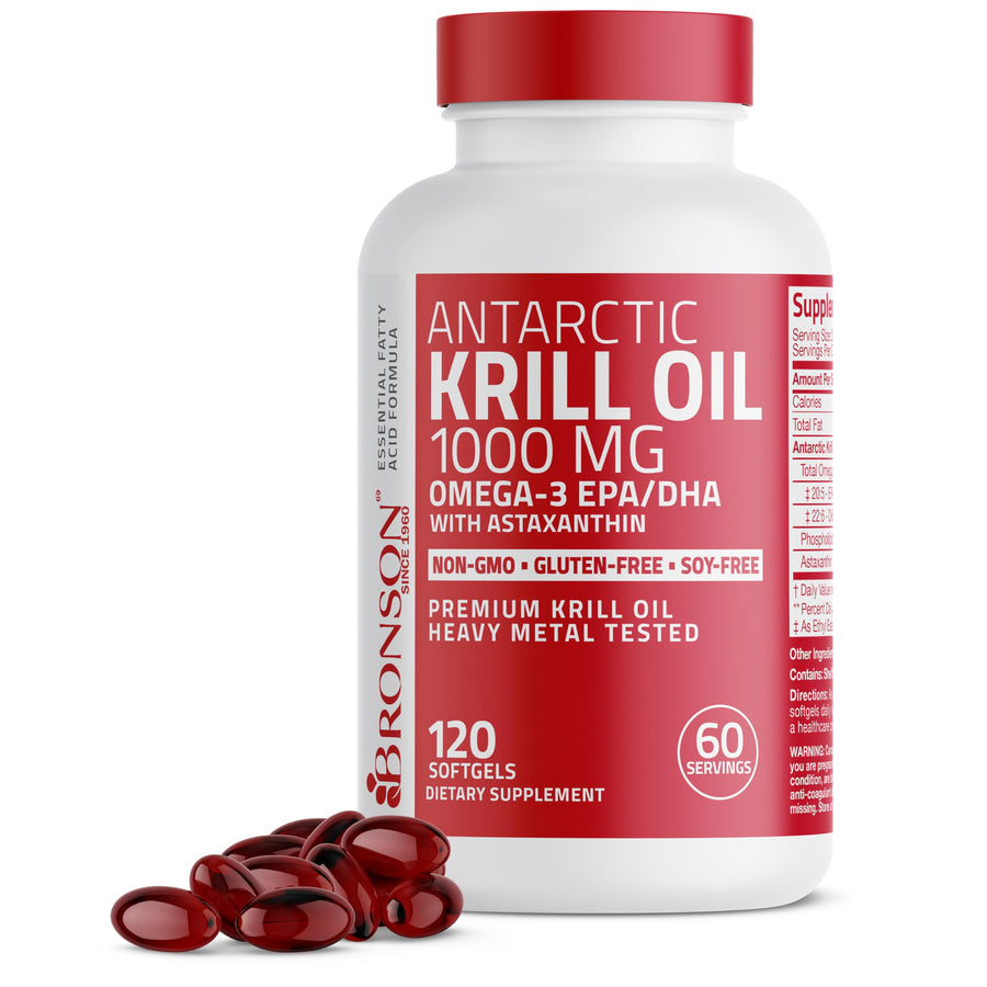 Bronson Antarctic Krill Oil, 1000 mg, 120 Count