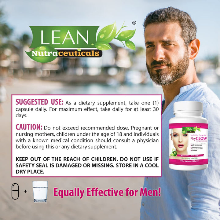 LEAN Nutraceuticals PhyGLOW Phytoceramides Capsules, 350 mg