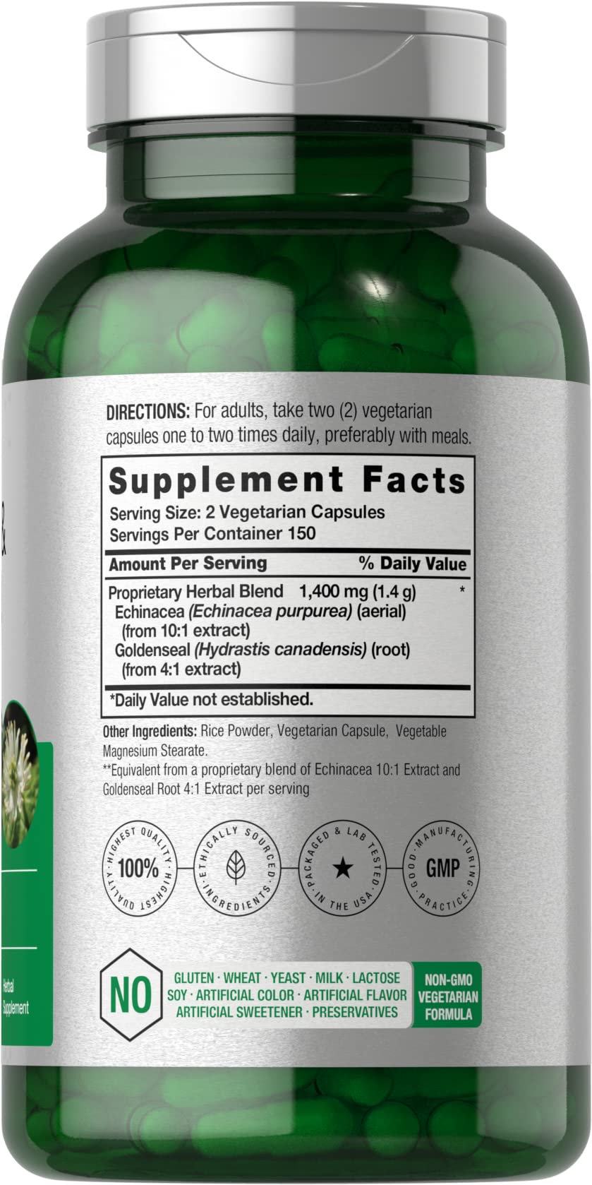 Horbäach Echinacea Goldenseal Supplement, 300 Count