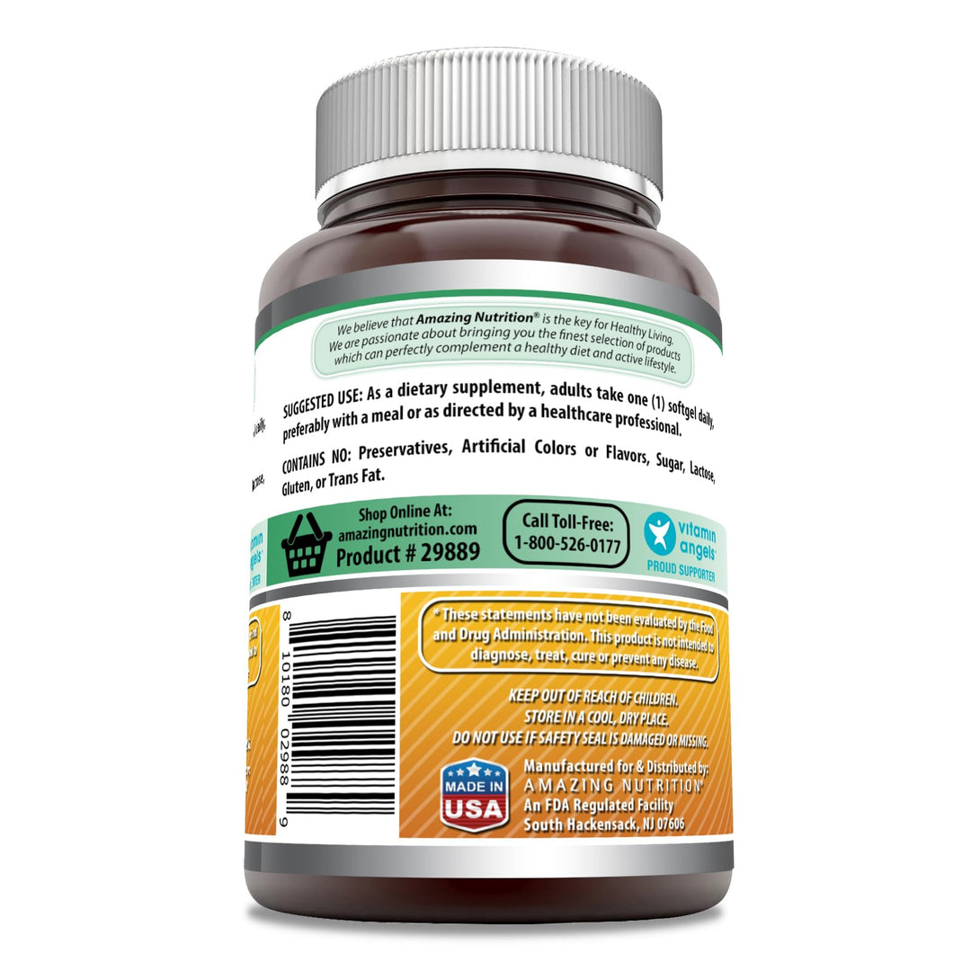 Amazing Nutrition Vitamin D3 With Organic Coconut Oil Softgels, 360 Count