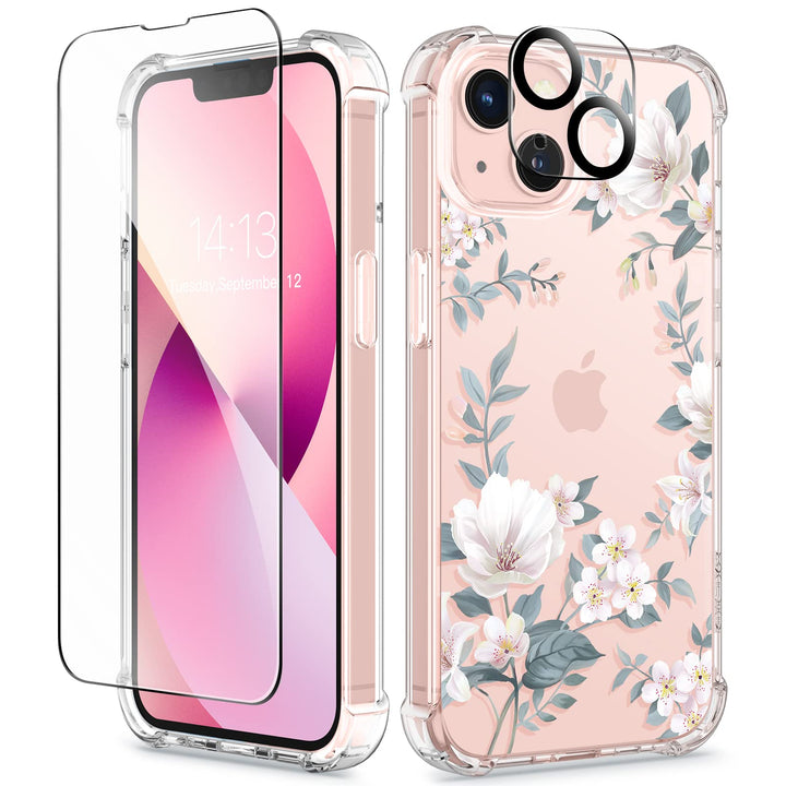 GVIEWIN iPhone 13 Case, Magnolia White, 6.1 in