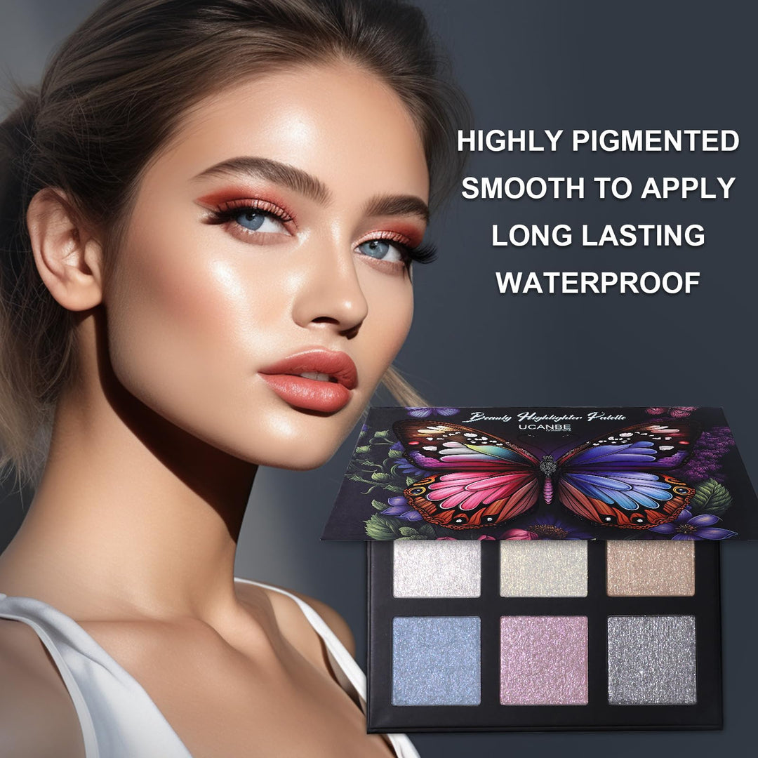 UCANBE Highlighter Makeup Palette, 6 Count