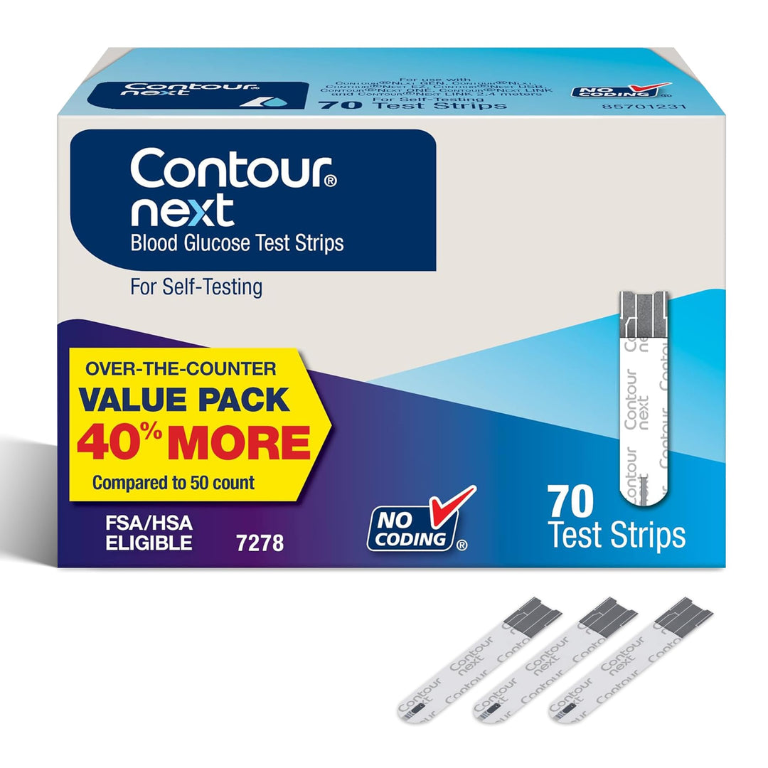 Ascensia Contour Next Blood Glucose Test Strips, 70 Count