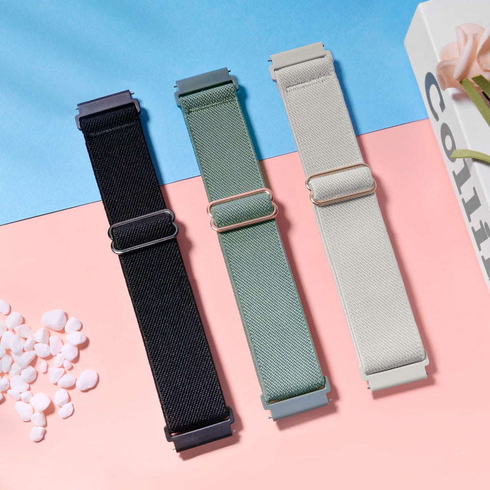 Bolesi Stretchy Nylon Watch Bands, 20mm, Pack of 3