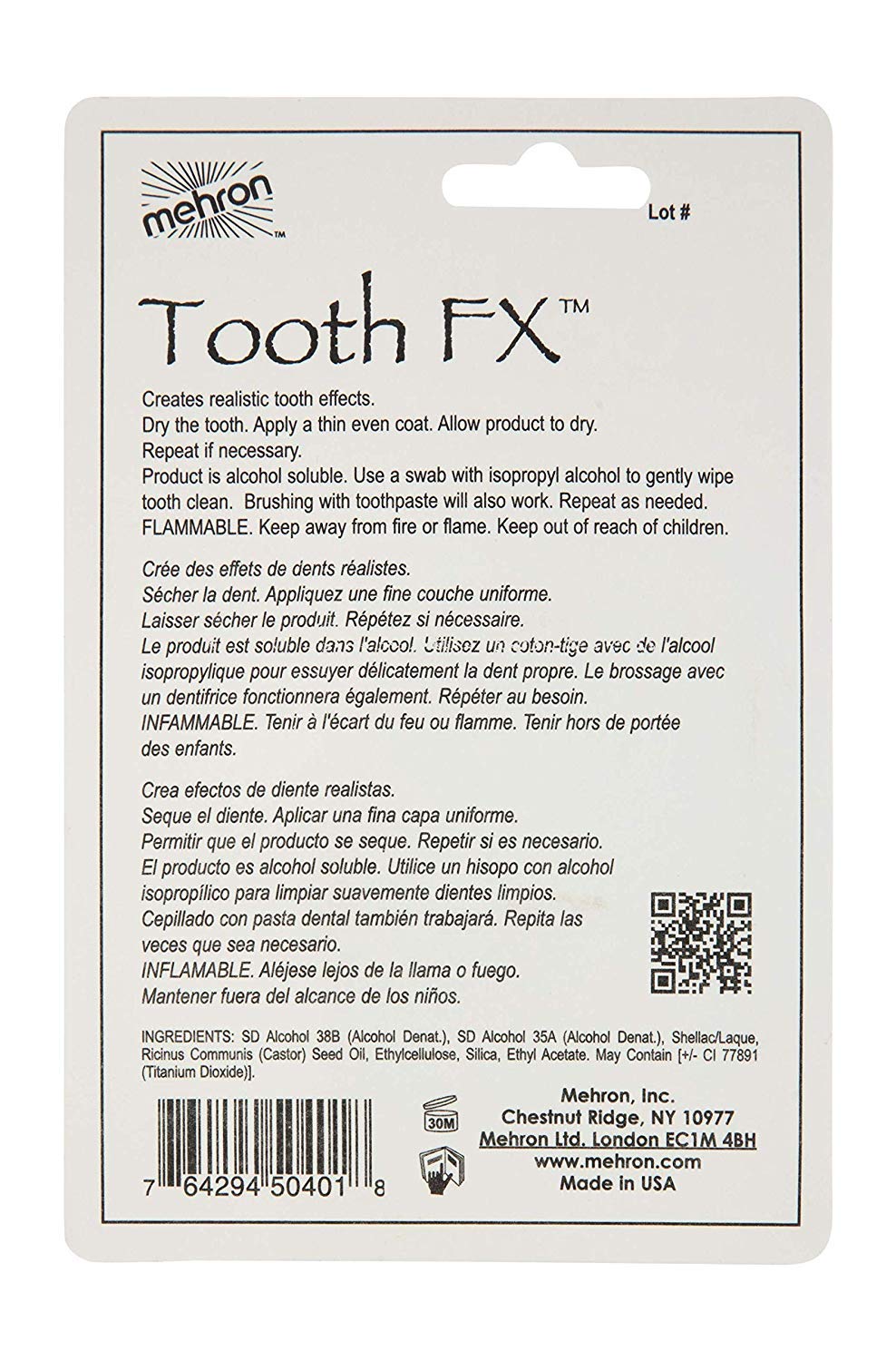 Mehron Tooth FX White, 0.125 oz