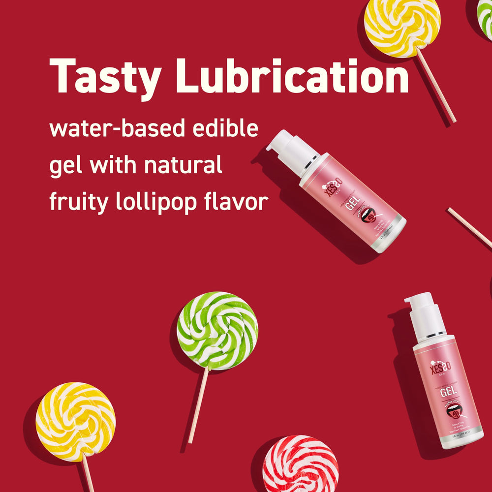 XESSO Edible Flavored Gel Lube, Fruity Lollipop, 4 fl oz