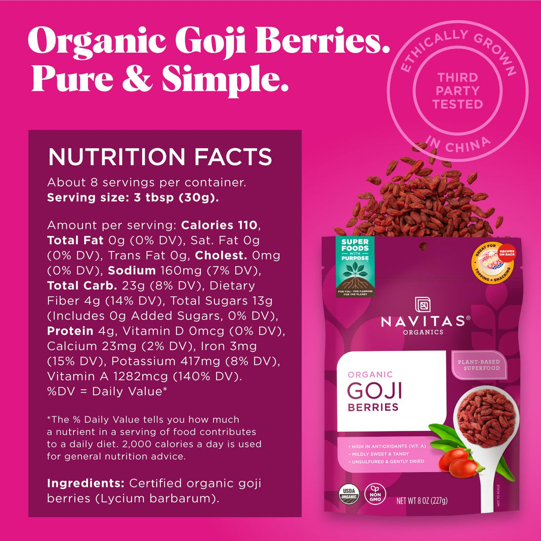 Navitas Organics Goji Berries, 8 oz