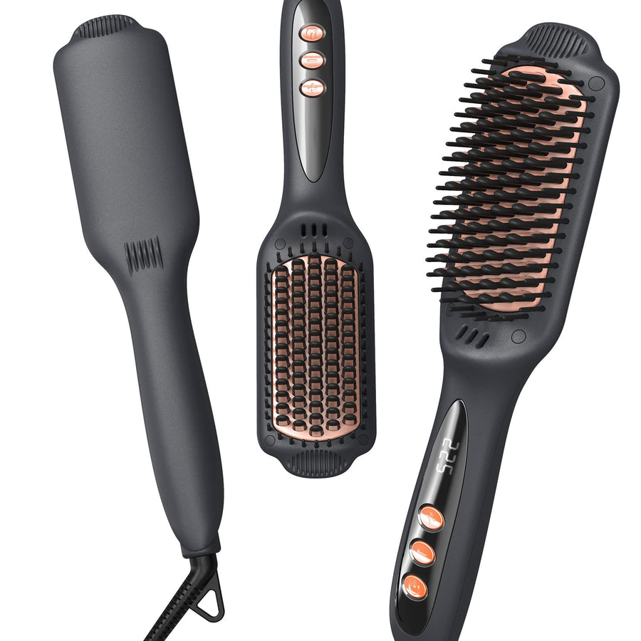 LANDOT Hair Straightener Brush, 12 Temp Settings, 120-230°C