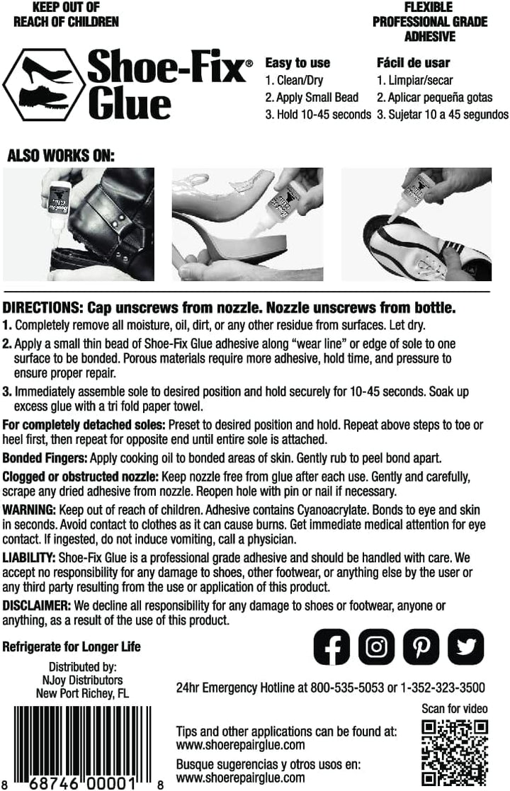 Shoe-Fix Shoe Glue, Instant Professional Grade