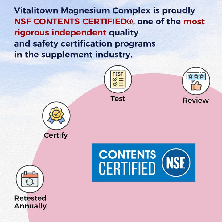 VITALITOWN Magnesium Complex Supplement, 500 mg, 120 Count