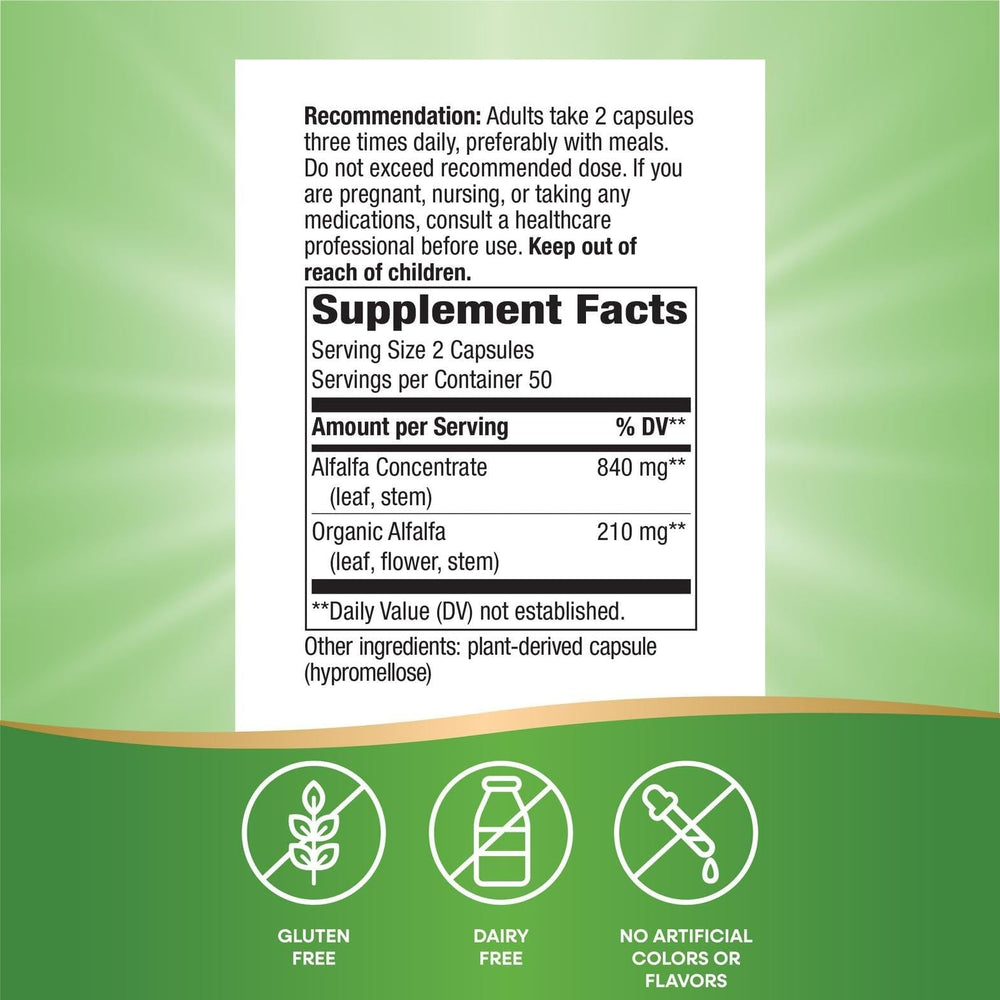 Nature's Way Alfa-Max Alfalfa Supplement, 100 Count