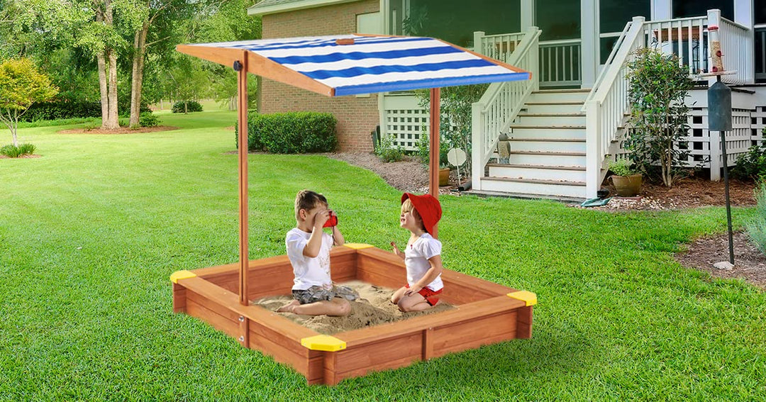 Mederra Kids Wooden Sandbox, 46 in