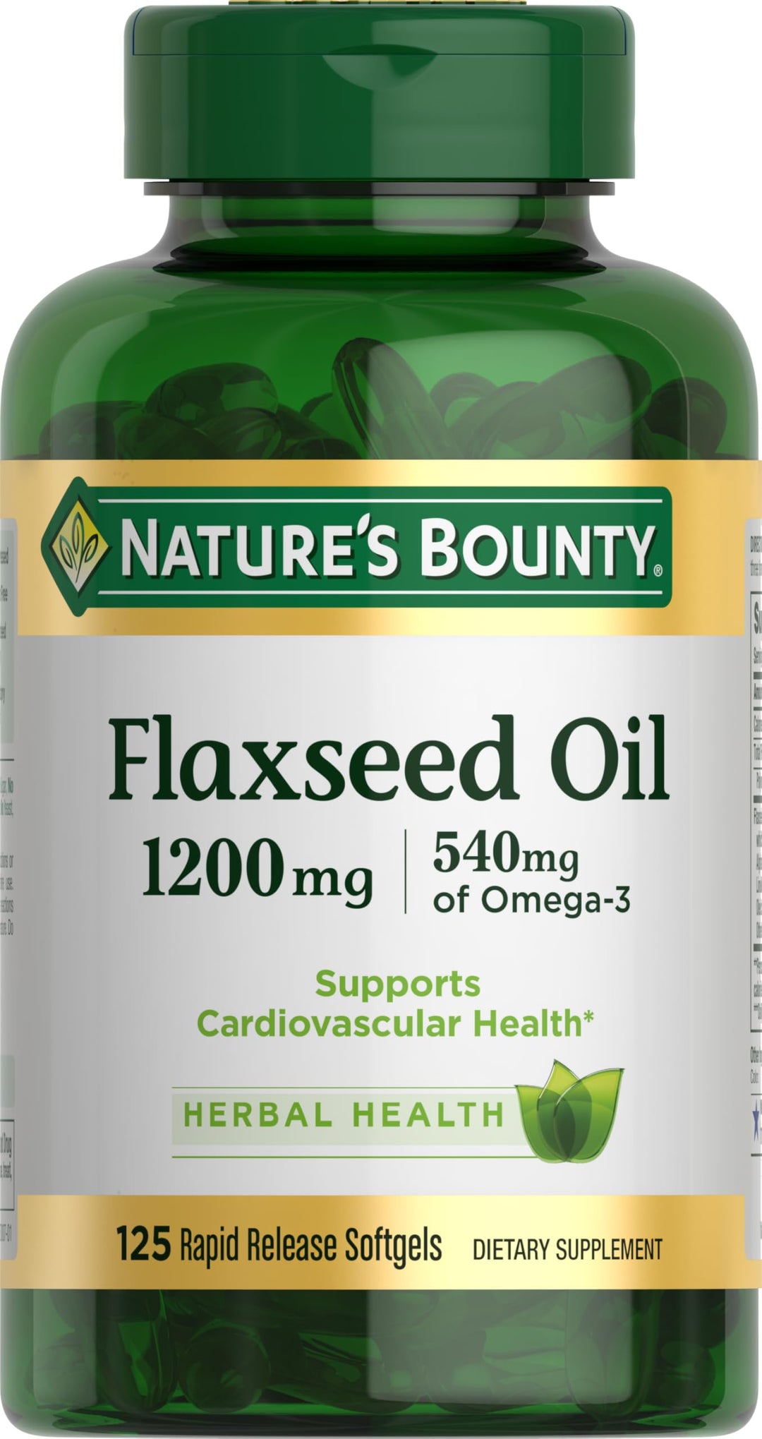 Nature's Bounty Flaxseed and Omega 3, 1200 mg, 125 Count
