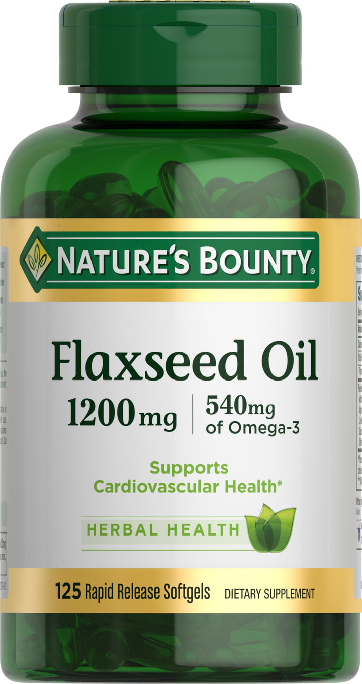 Nature's Bounty Flaxseed and Omega 3, 1200 mg, 125 Count