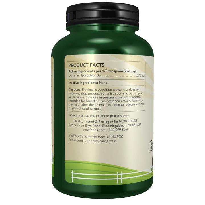 NOW Pet Health L-Lysine Supplement Powder, for Cats, 8 oz