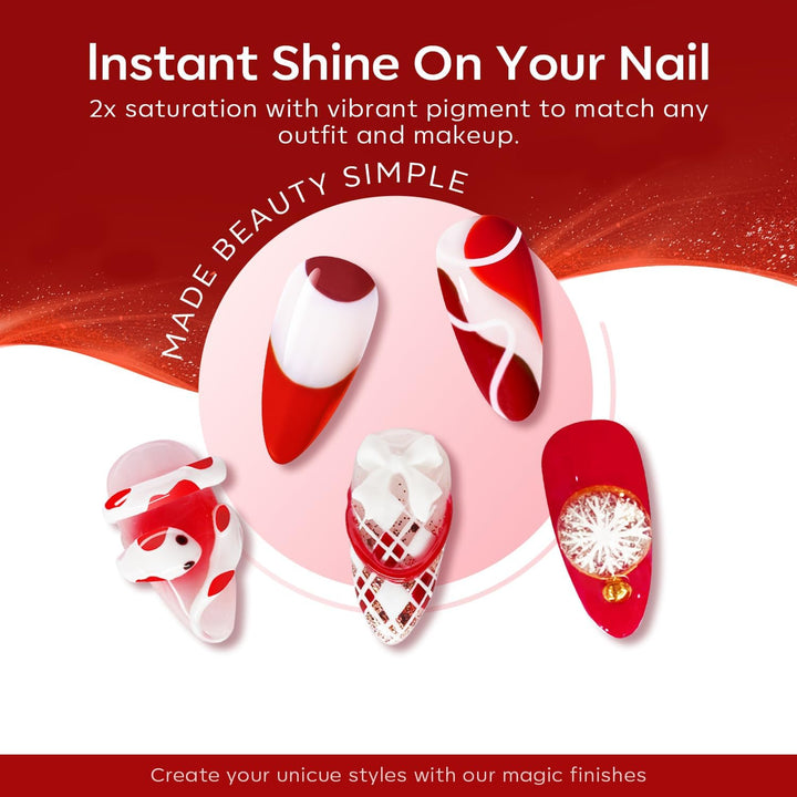 modelones Gel Nail Polish Set, Red, 6 Count