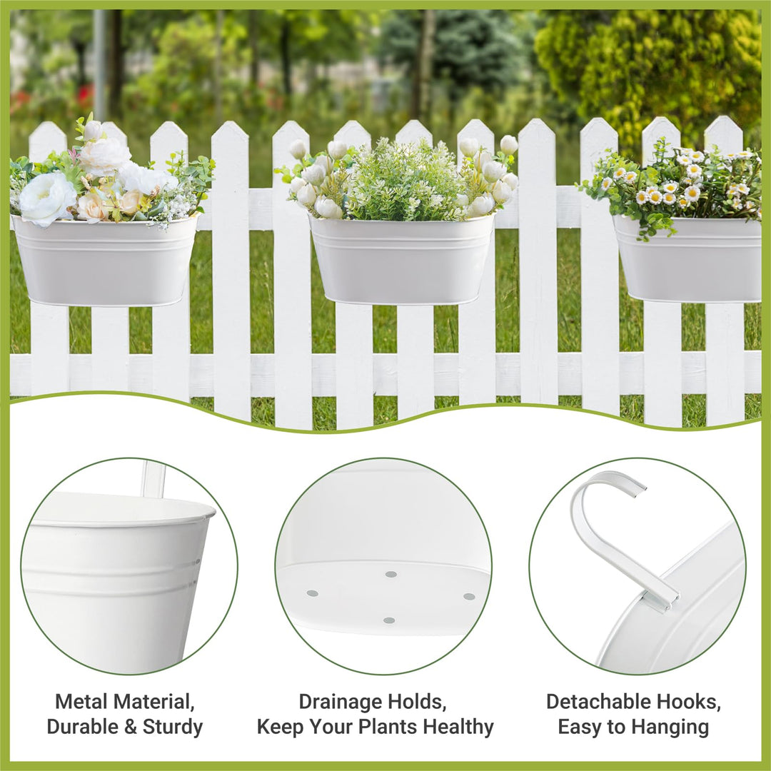 Dahey Hanging Flower Pots, White, 3 Count