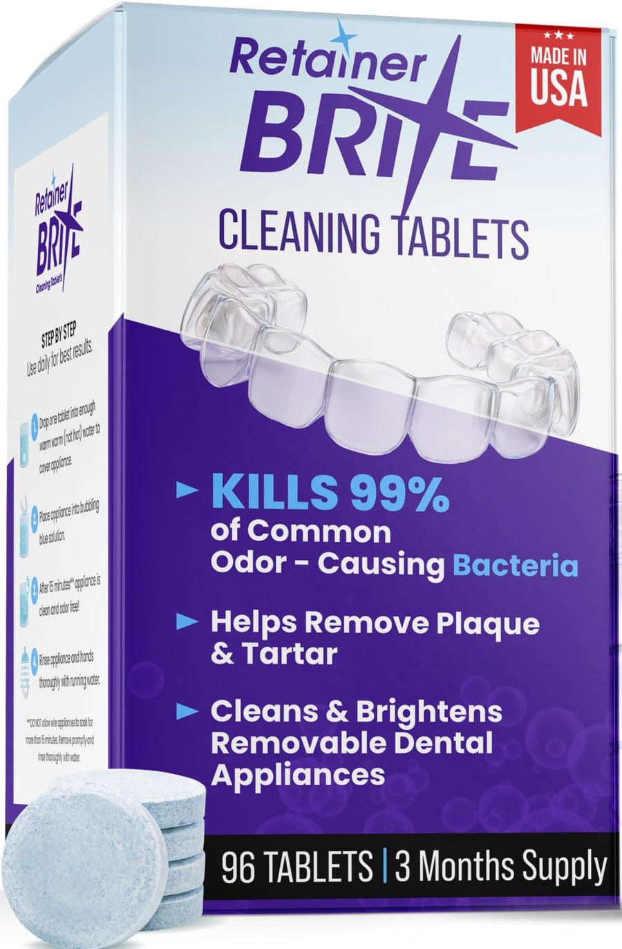Retainer Brite Cleaning Tablets, 96 Count