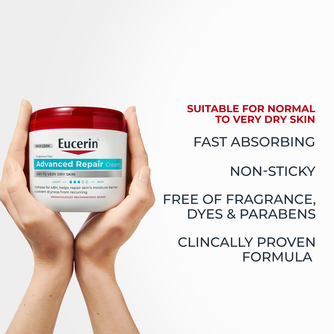 Eucerin Advanced Repair Body Cream, Fragrance Free, 16 oz