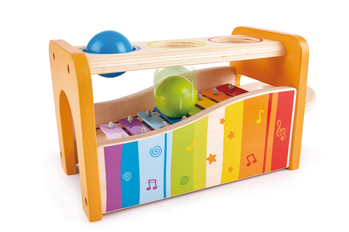 Hape Pound & Tap Bench With Slide Out Xylophone, Wooden Musical Pounding Toy