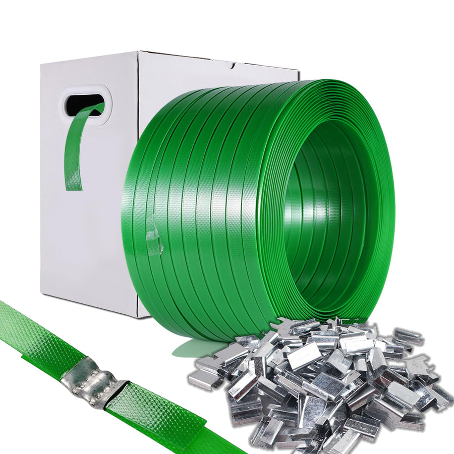 WCM Strapping Heavy Duty Polyester Strapping Roll, 5/8 in x 1500 ft, 1400 lb Break Strength