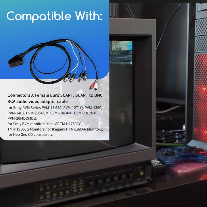 XTPTFABS Euro SCART to RGB BNC and RCA Adapter Cable