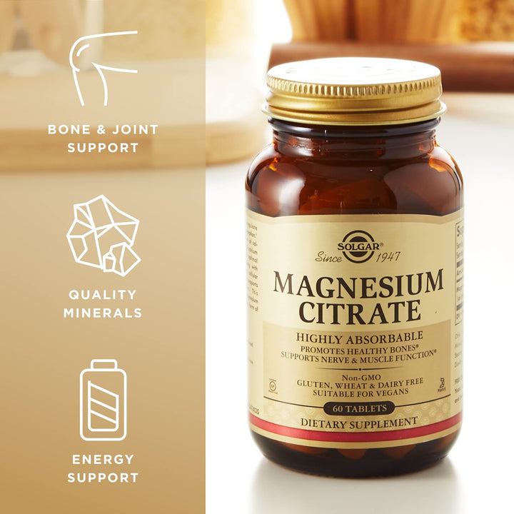 Solgar Magnesium Citrate Tablets, 60 Count