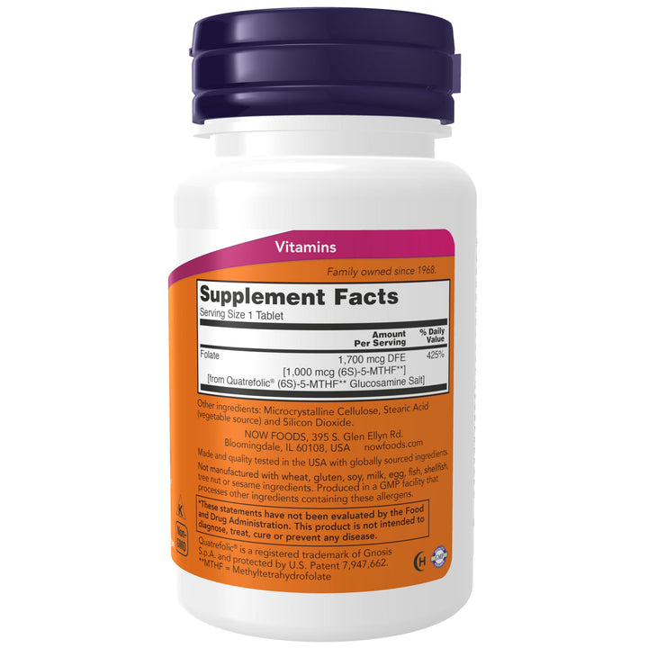 NOW Methyl Folate Tablets, 1000 mcg, 90 Count