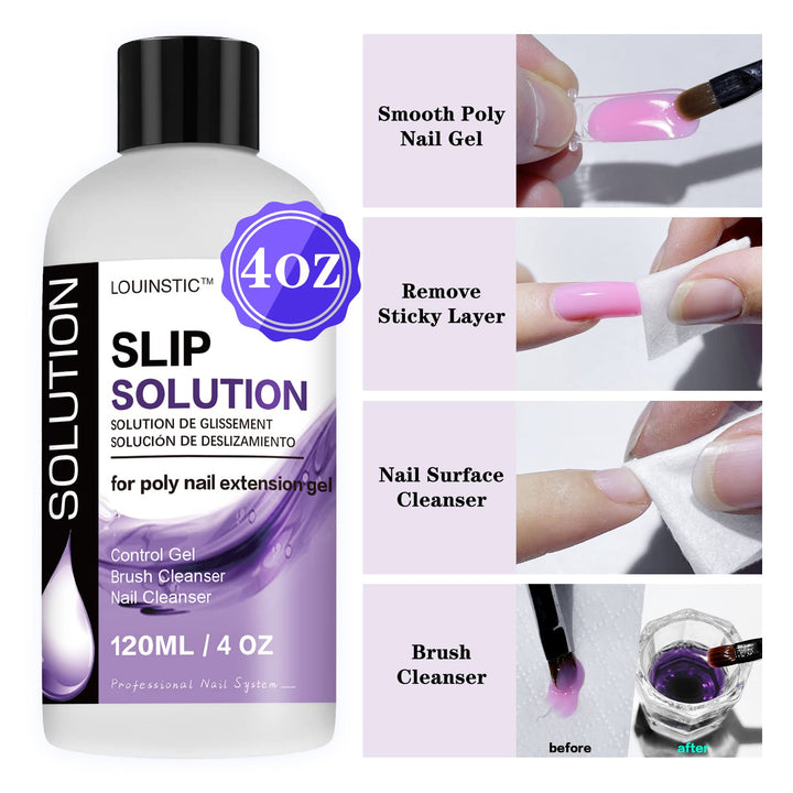 LOUINSTIC Slip Solution For Poly Extension Gel, 4 fl oz