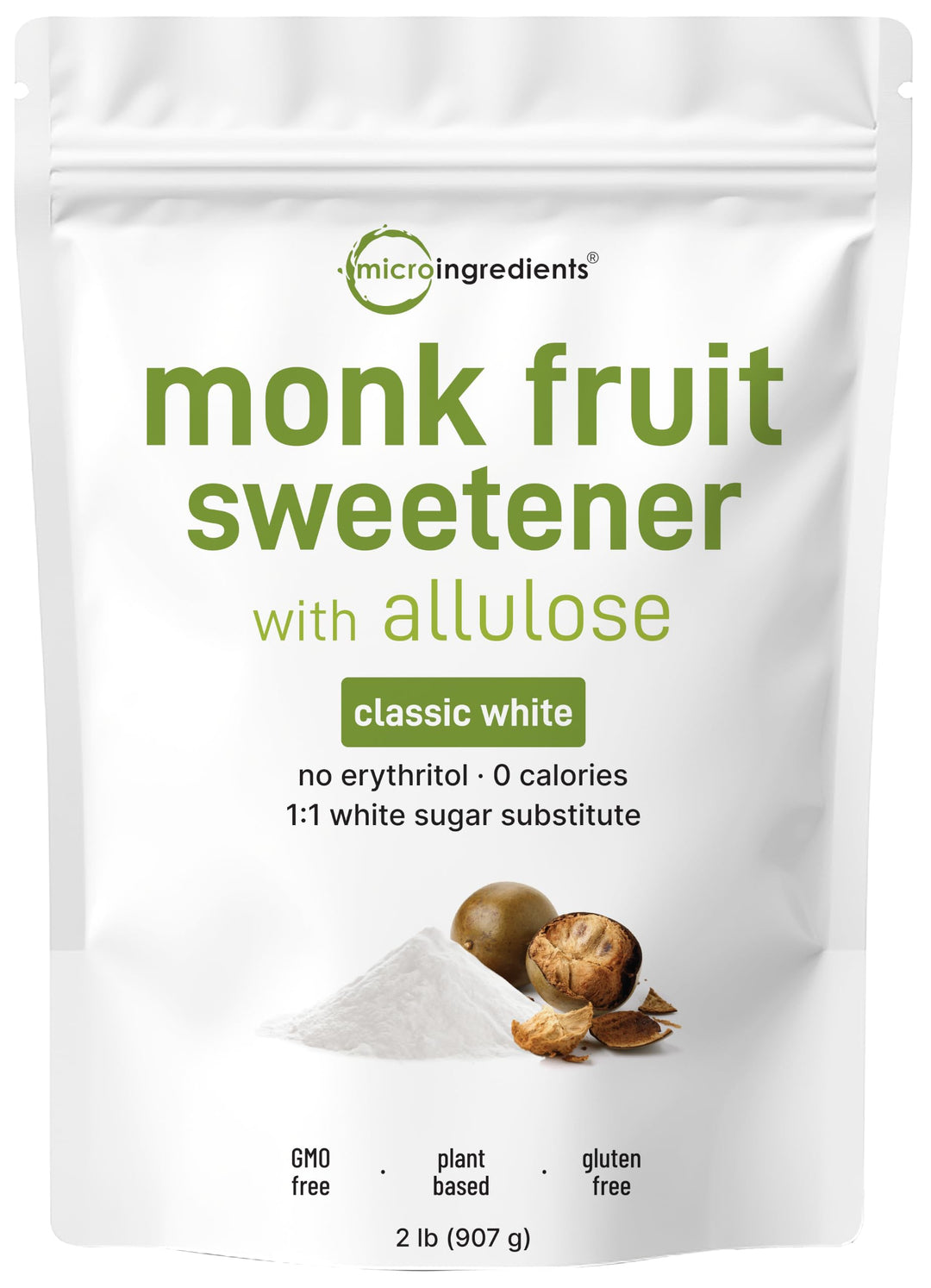 Micro Ingredients Monk Fruit Sweetener with Allulose, 2 lb