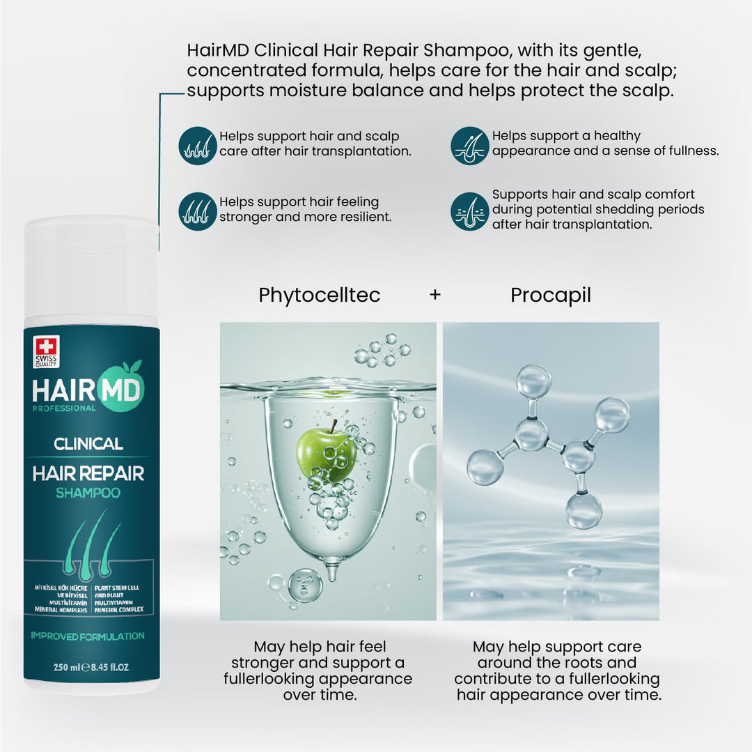 HairMD Transplant Hair Repair Set, 250 ml Shampoo And 150 ml Foam