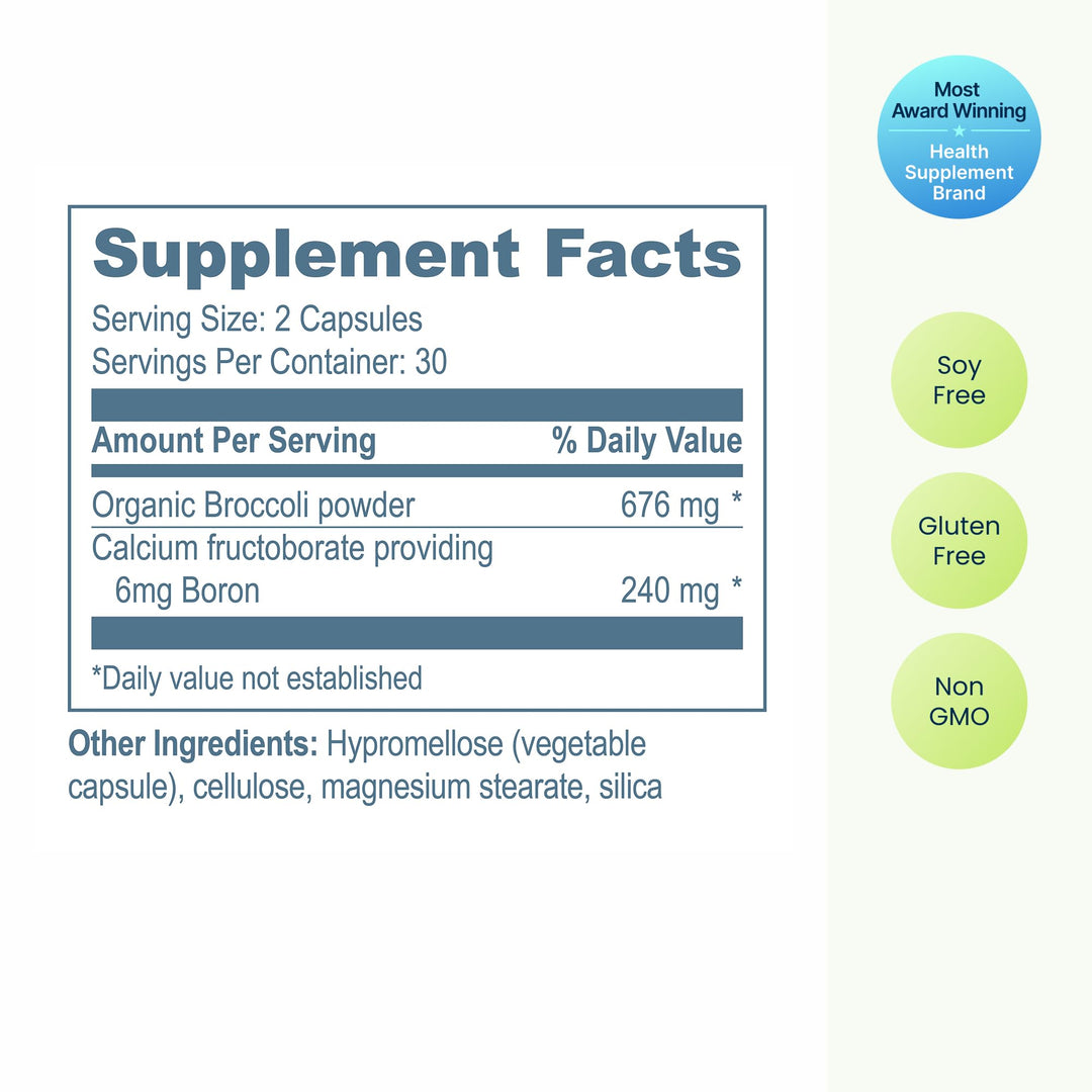 Vibrant Health Super Natural Boron Vegetable Capsules, 60 Count