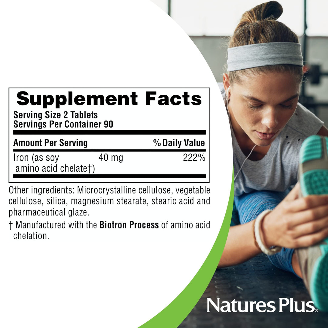 Nature's Plus Iron, 40 mg, 180 Count