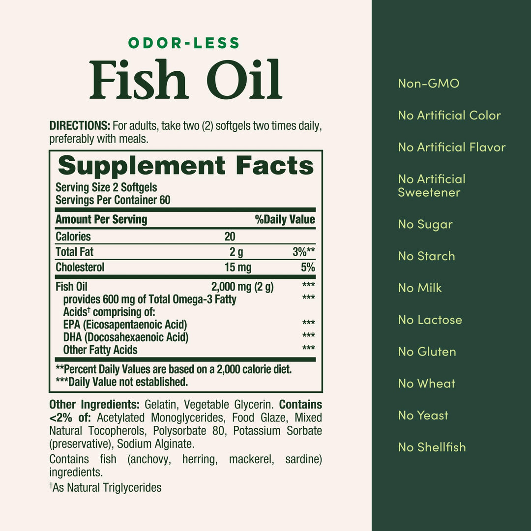 Nature's Bounty Fish Oil, 1000 mg, 120 Count