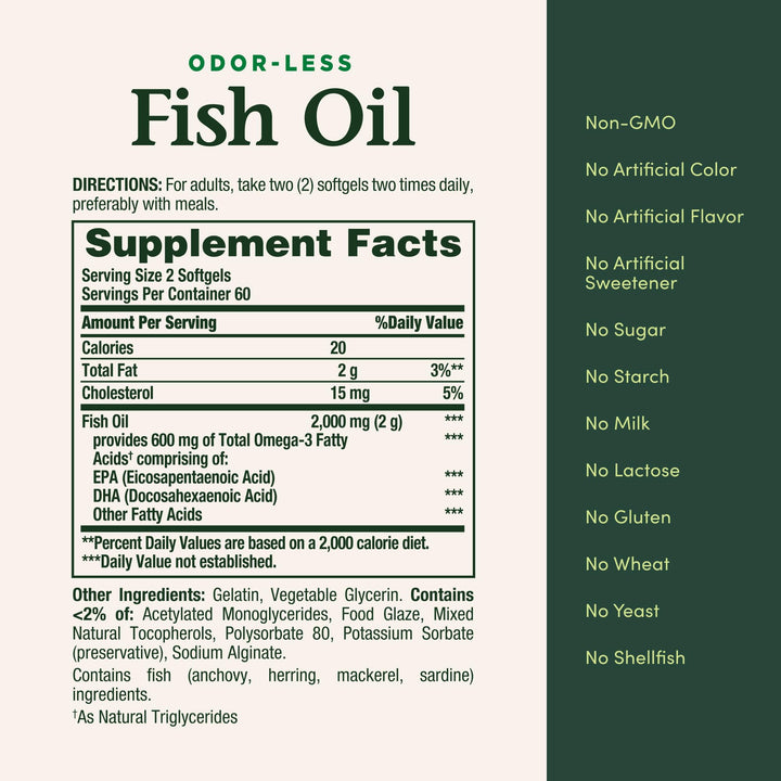 Nature's Bounty Fish Oil, 1000 mg, 120 Count