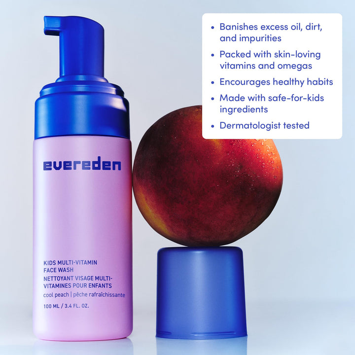 Evereden Kids Multi-Vitamin Face Wash, Peach
