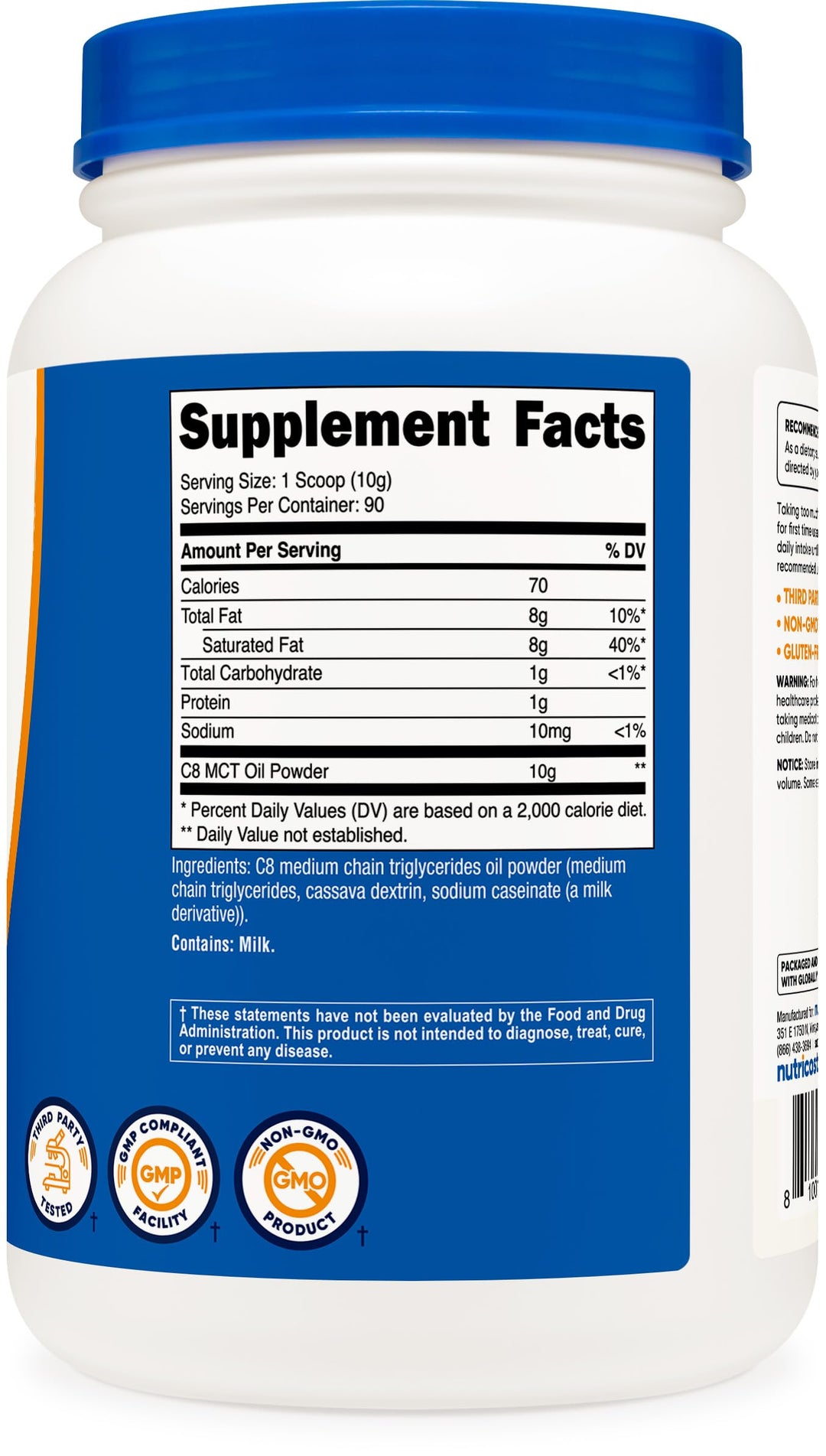 Nutricost C8 MCT Oil Powder, 2 lb