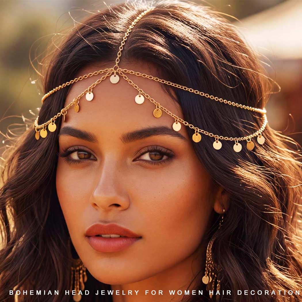 Aukmla Sequin Head Chain Gold
